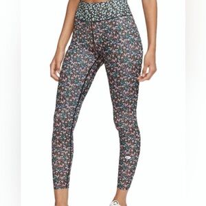 Nike Leggings Size XL One 7/8 Femme Floral Tights High Rise